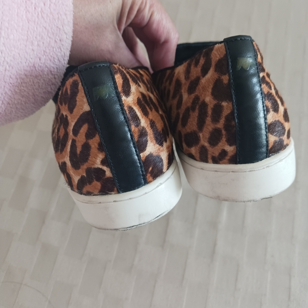 Birdies The Swift Leopard Print Calf Hair Slip On Sneakers - Picture 7 of 14